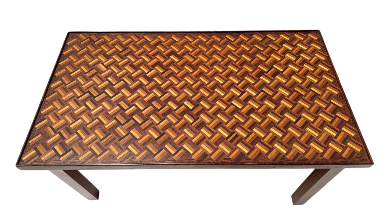 Pair of Mid-Century Modern Side Tables with Mosaic Inlaid Tops, 1960s